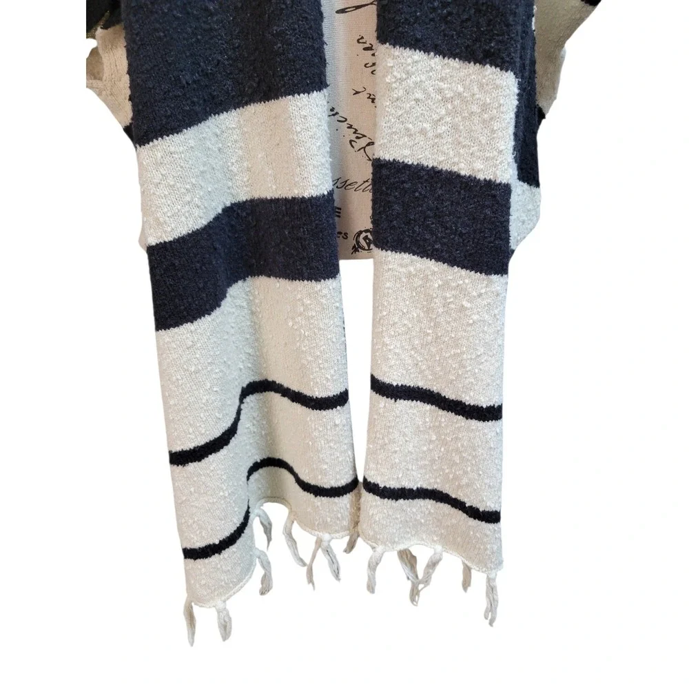 By‎ Together Black and Cream Striped Shrug M/L Boho-chic  Oversized Scandi Style